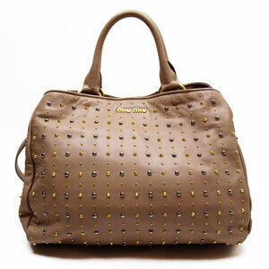 Miu Miu handbag shoulder bag pink leather gold silver accents